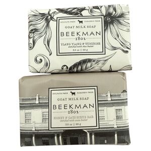 Beekman 1802 Bar Soap Lot of 2 Honey Oats Scrub Bar Ylang Ylang Tuberose New